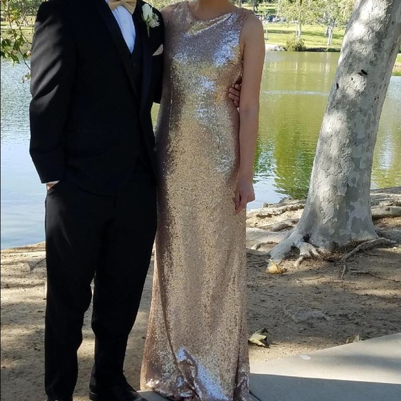 Lulus rose gold sequin maxi dress (only worn once) - Picture 3 of 3